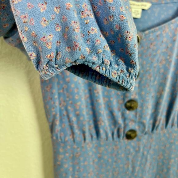 American Eagle Long Sleeve Square Neck Floral Cottagecore Mini Dress Sz. Small - Picture 5 of 8